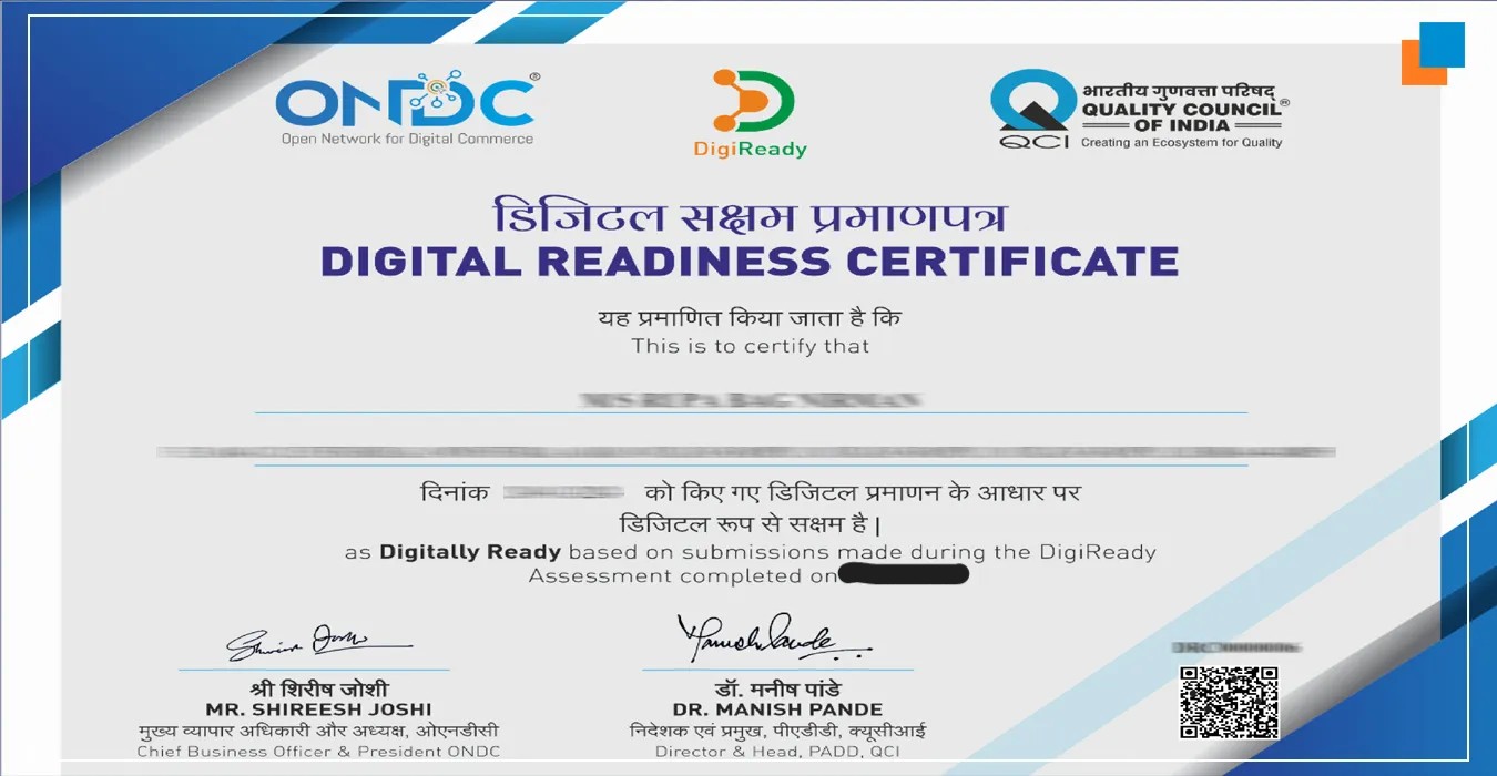 certificate Digital Readiness Certificate